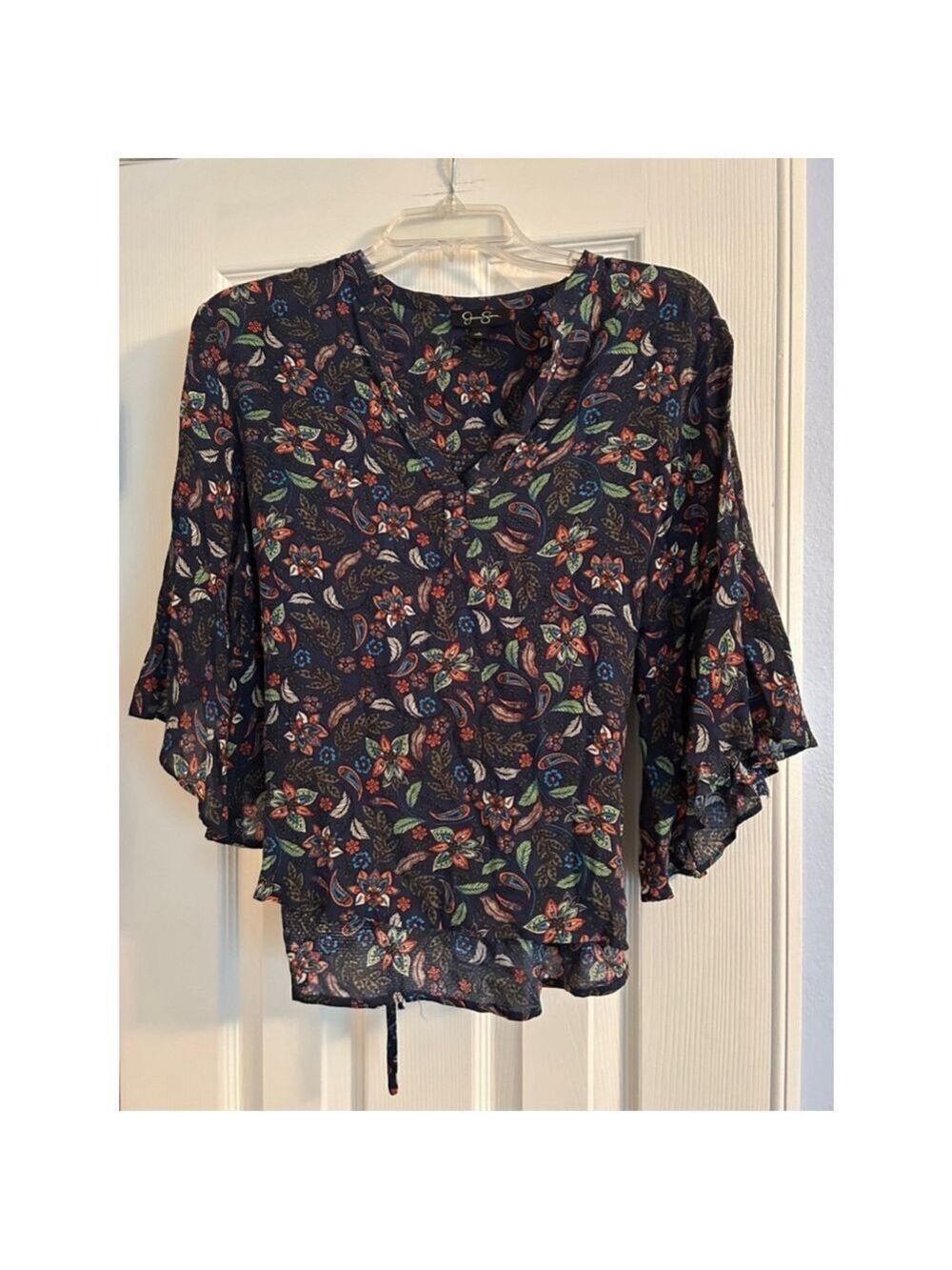 🔵Jessica Simpson Woman’s Blouse, Top, S, Blue, Multi Color